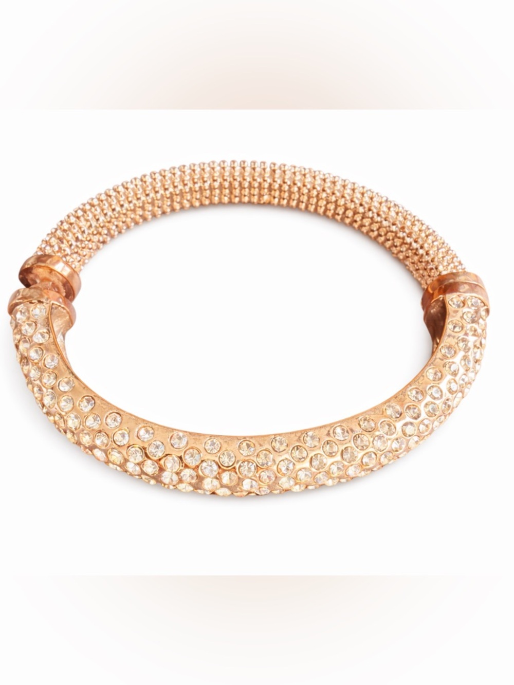 Crystal Pavé Rose Gold Bangle Bracelet - Women Jewelry